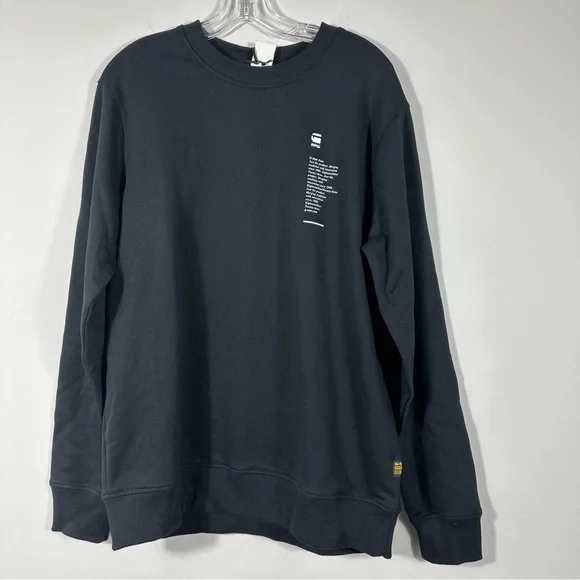 NWT G-Star Raw Mens The Raw Definition Black Cotton knit Sweater Size Large - Picture 4 of 14